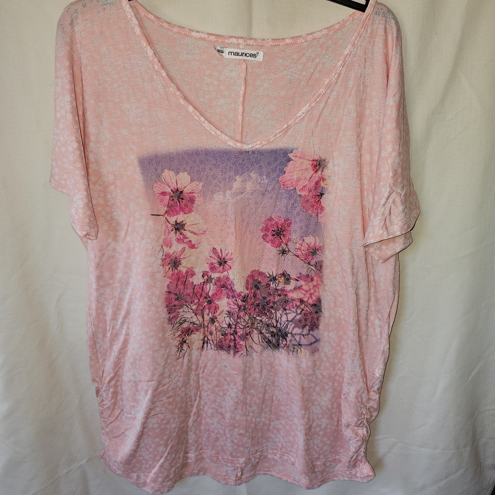 Maurices Pink Floral Women's Top